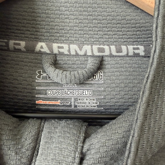 Under Armour Loose Fit Quarter Zip Gray Pullover Mens Large Athletic - Picture 2 of 3